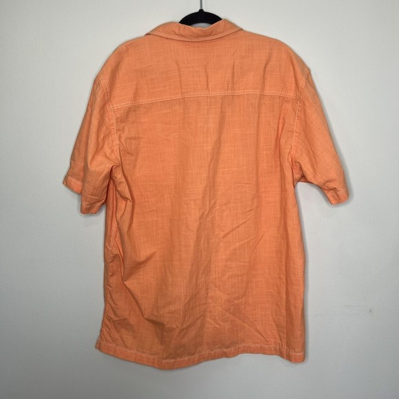 G.H Bass Co Shirt Men's Large Orange Button Down Short Sleeve Shirt Outdoors - Picture 5 of 8